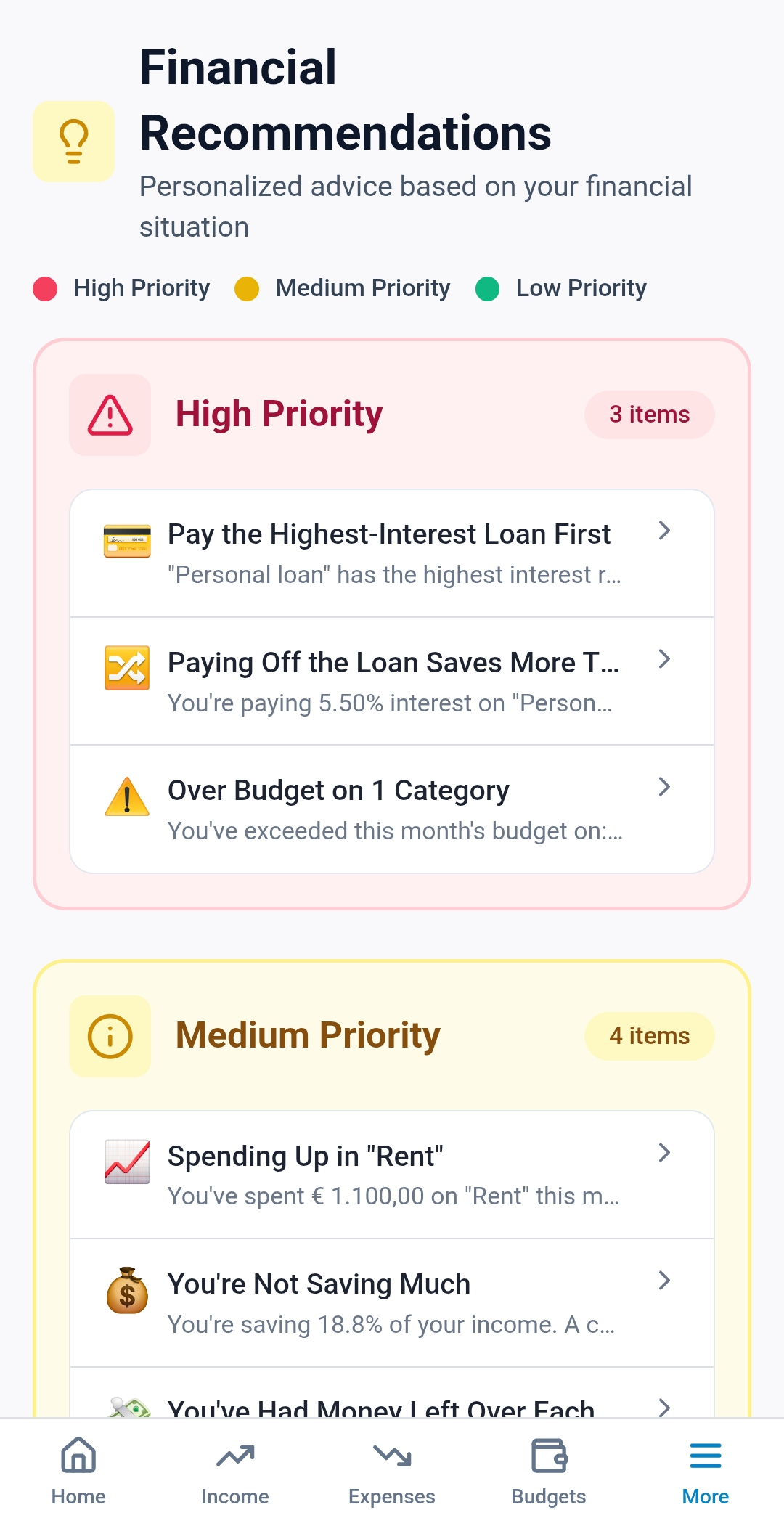 Smart recommendations